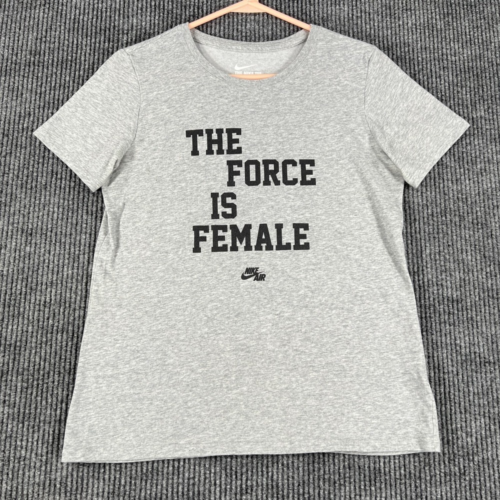 Nike Shirt Womens Large Gray‎ Short Sleeve Athletic Cut Outdoor Casual Female